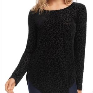 Karen Kane WOMENS VELVET SHEER TOP size M